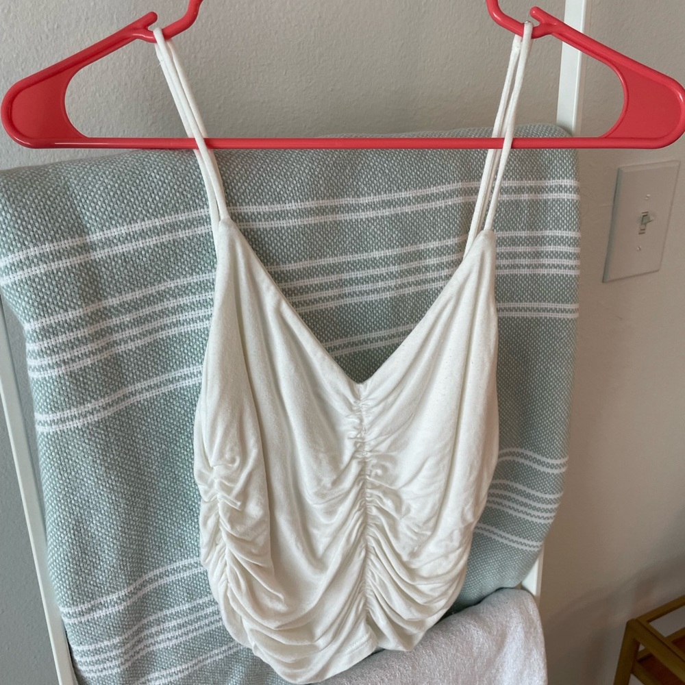Cotton ruched tank top